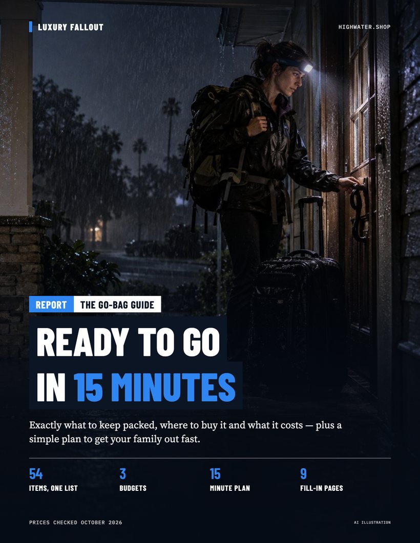 Cover of Ready to Go in 15 Minutes, The Go-Bag Guide